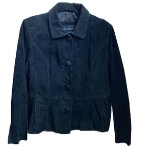 Monterey Bay Size 14 Women’s 100% Leather Jacket Black Suede Coat Womens Size XL